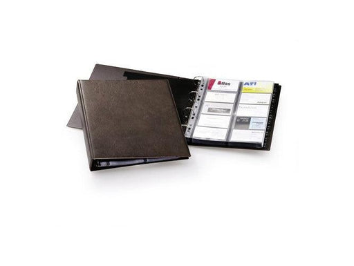 Durable Visifix Business Card Ring Binder for 400 Cards, A4, 20 Pockets, Brown - Altimus