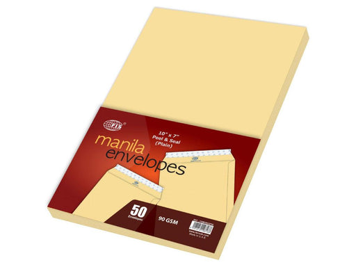 Manila Envelope - Peel & Seal, 10 x 7", (Pack of 50) - Altimus