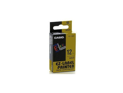 Casio XR-12GD1 Tape Cassette, 12mm X 8mm, Black on Gold - Altimus