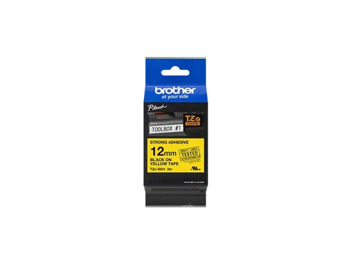 Brother P-touch 12mm TZ-S631 Strong Adhesive Tape, Black on Yellow - Altimus