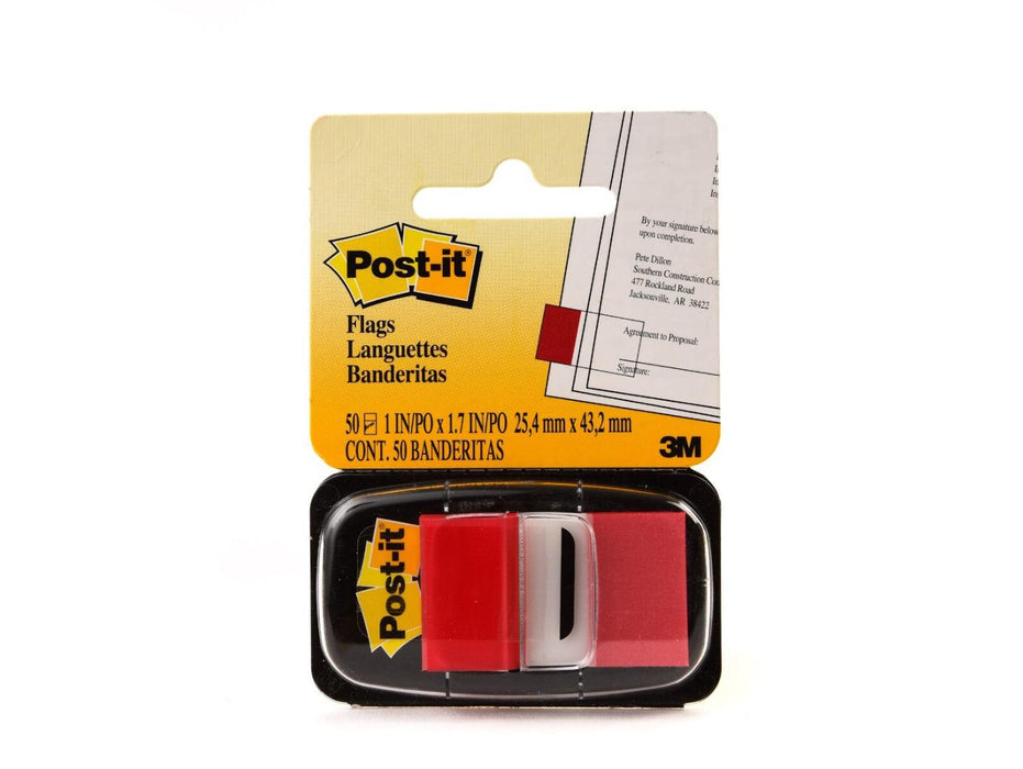3M Post-it Flags Red 680-1 25mmx43mm 50flags/dispenser