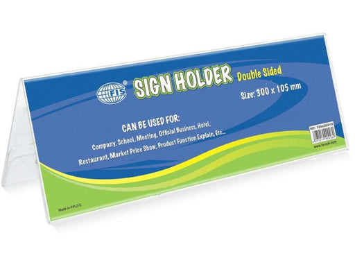 Acrylic Sign Holder A-Shape, Double Sided, 300x105mm - Altimus