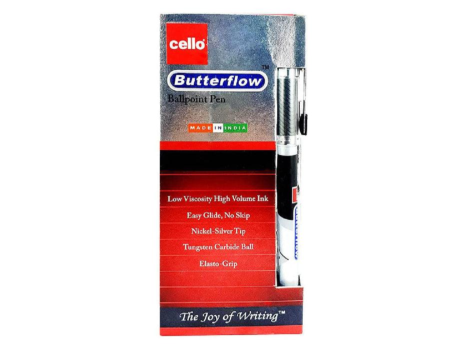 Cello Butterflow Ball Pen, Black 12pcs/Pack - Altimus