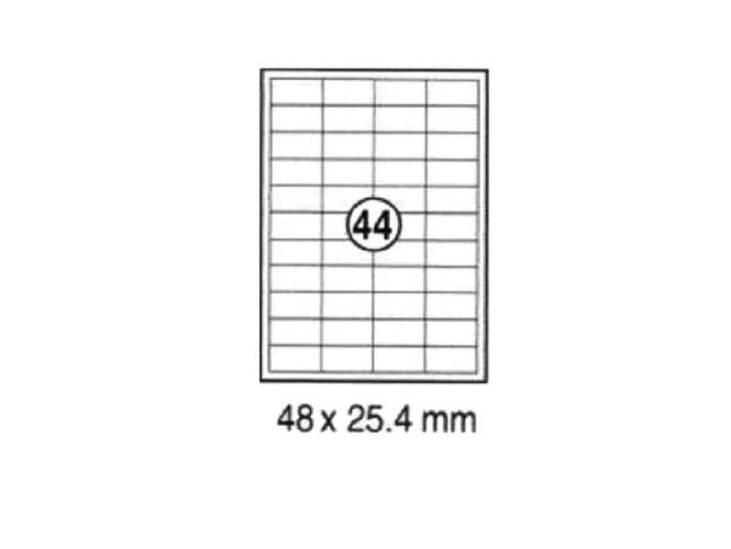 Xel-lent 44 Labels/Sheet, Rounded Corners, 48 x 25.4 mm, 100 Sheets/Pack