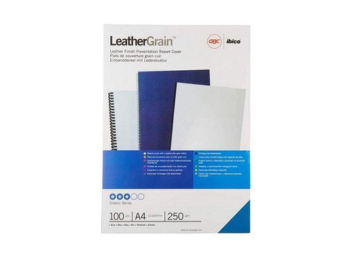 GBC LeatherGrain Binding Cover, 250gsm, A4, Navy Blue, [Pack of 100] - Altimus