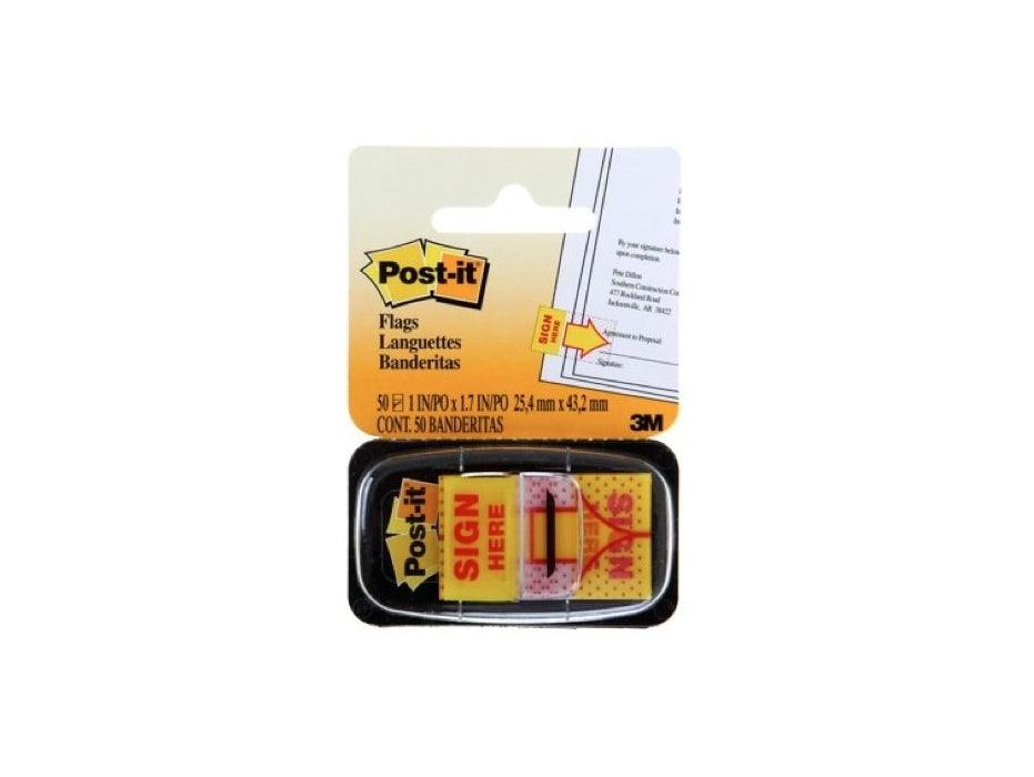 3M Post-it Flags Sign Here 680-9 25mmx43mm 50 flags-dispenser