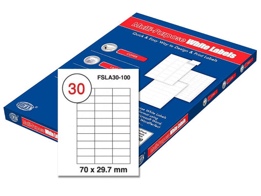 Multi-Purpose Labels 70 x 29.7mm, 100Sheets/Box (FSLA30-100) - Altimus