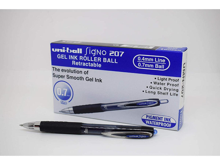 Uni Ball UMN207 Signo Gel Ink Pen, Blue, 12pcs/pack - Altimus