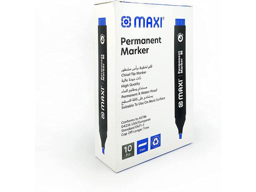 Maxi Permanent Marker Chisel Tip Blue 10pcs/box - Altimus