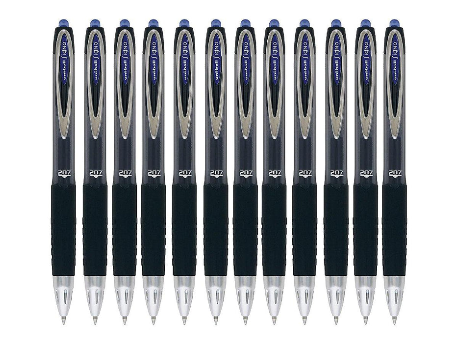 Uni Ball UMN207 Signo Gel Ink Pen, Blue, 12pcs/pack - Altimus