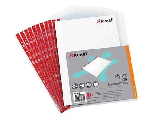 Rexel NPR/A4L 12253 Reinforced Pockets Embossed - Red Strip PK/100 - Altimus