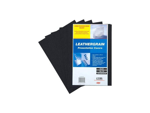 GBC LeatherGrain Binding Cover, 250gsm, A4, Black, [Pack of 100] - Altimus
