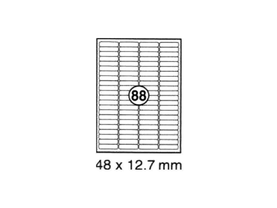 xel-lent 88 labels/sheet, rounded corners, 48 x 12.7 mm, 100sheets/pack