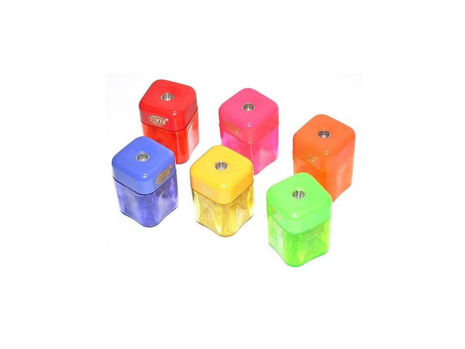 Plastic Sharpener - Square, Single Hole, (Pack of 12) - Altimus