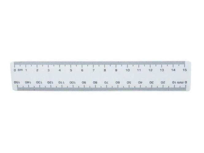 Plastic Ruler 15 cm, Clear