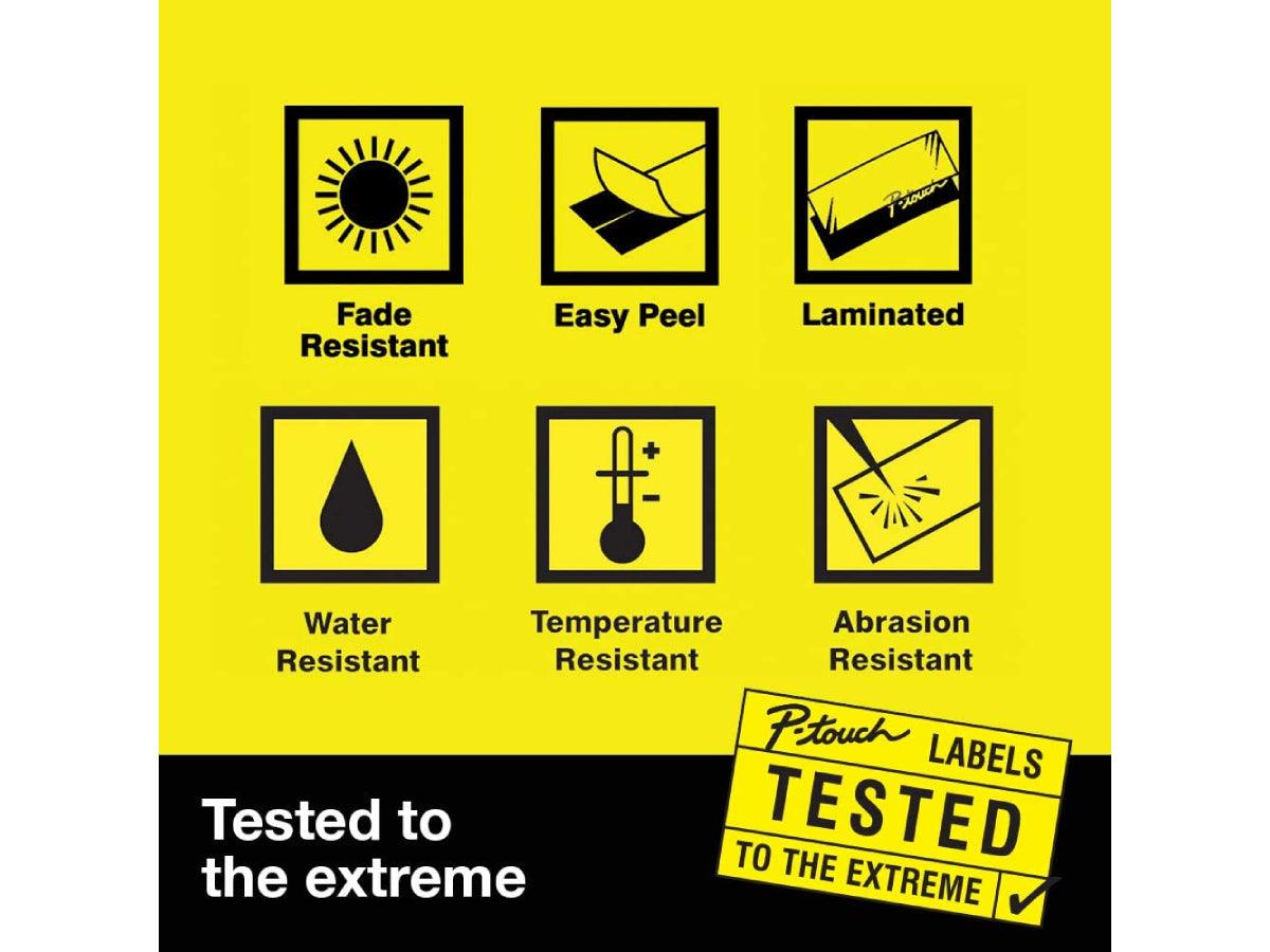 Brother TZe-FX241 Laminated Flexible Tape Black on White 18mm x 8mm - Altimus