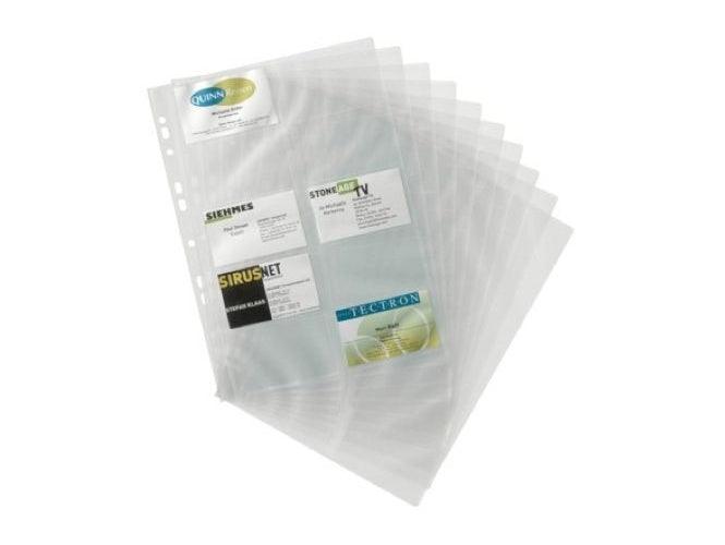 Durable Business Card Pockets A4, 10/pack