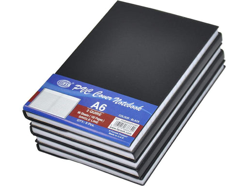 PVC Cover Notebook A6, 2-Quires Black, 5pcs/pack - Altimus