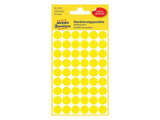 Avery Marking Labels Dots 12mm Yellow 270/pack - Altimus