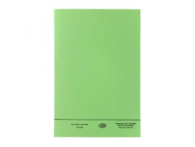 Square Cut Folder FS W/O Fastener 10/pack, Green - Altimus