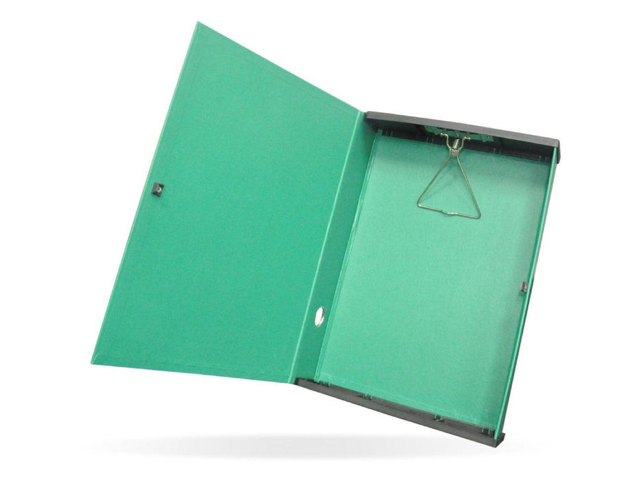Deluxe Laminated Rigid Closed Box File, F/S, Green