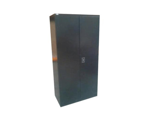 Rexel Full Height Domestic Cupboard Swing Door Shelves With Hanging Rod, RXL110SW (Black) - Altimus