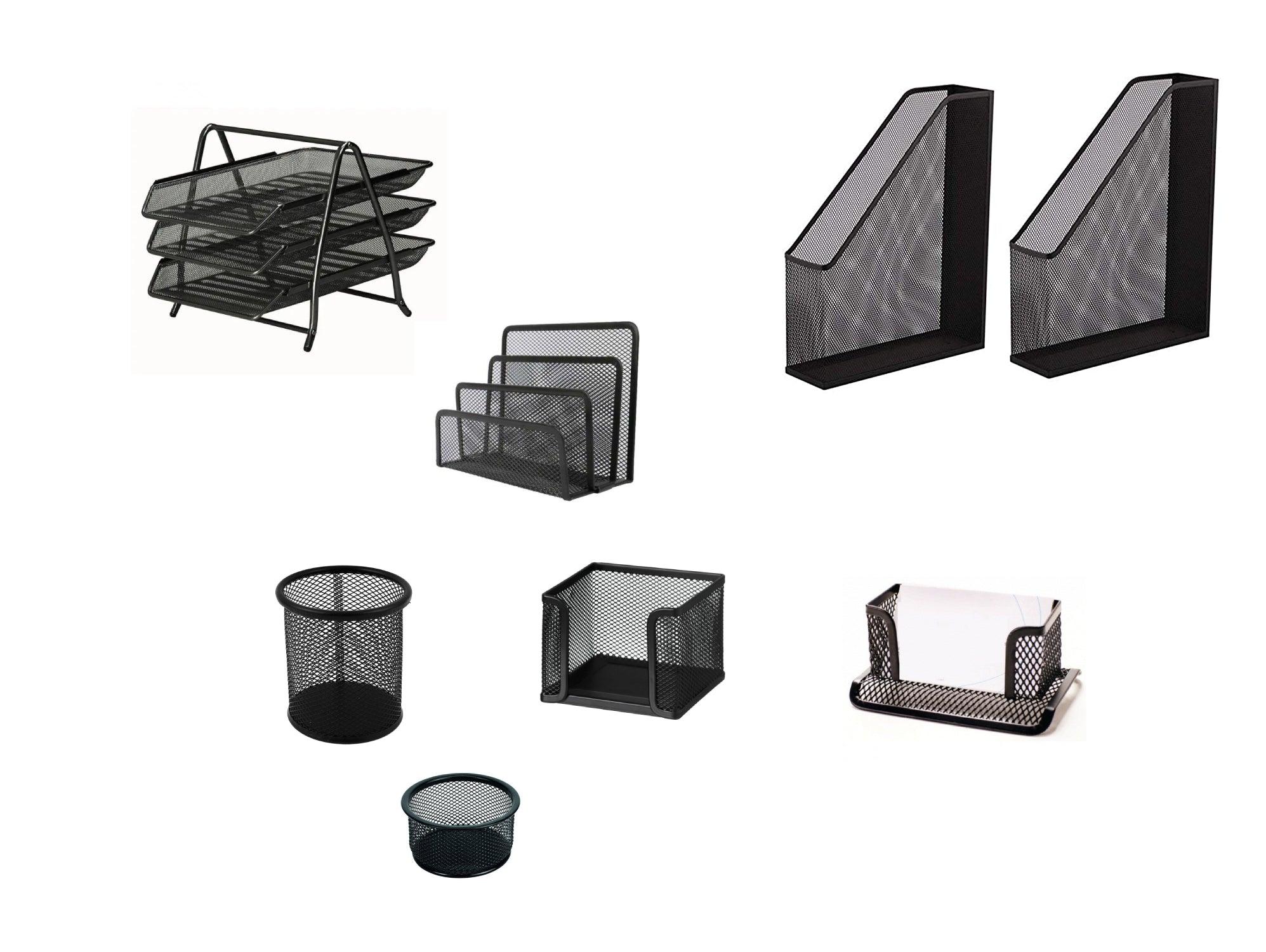 Mesh Id Computer Desk Deluxe Metal Mesh Desktop Set, 8 Pieces, Black | Dubai & Abu Dhabi, UAE ...