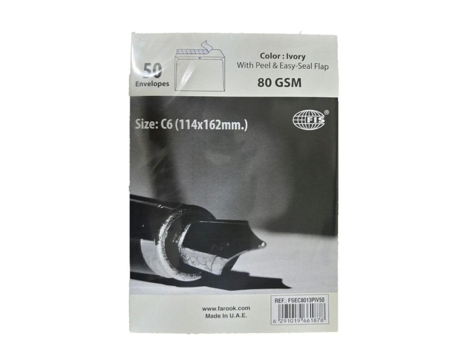 C6 Envelope 114X162mm Ivory 50pcs-pack (FSEC8013PIV50) - Altimus