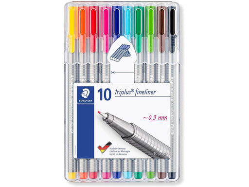 Staedtler Triplus Fineliner Pen - Assorted, (Pack of 10) - Altimus