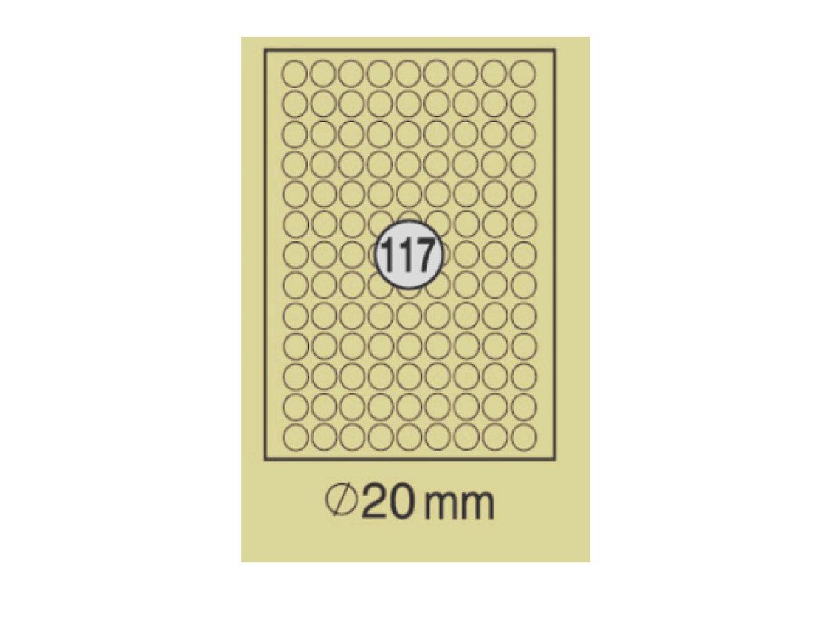 xel-lent 117 labels/sheet, round, diameter 20 mm, 100 sheets/pack ...