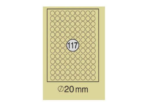 xel-lent 117 labels-sheet, round, diameter 20 mm, 100 sheets-pack - Altimus