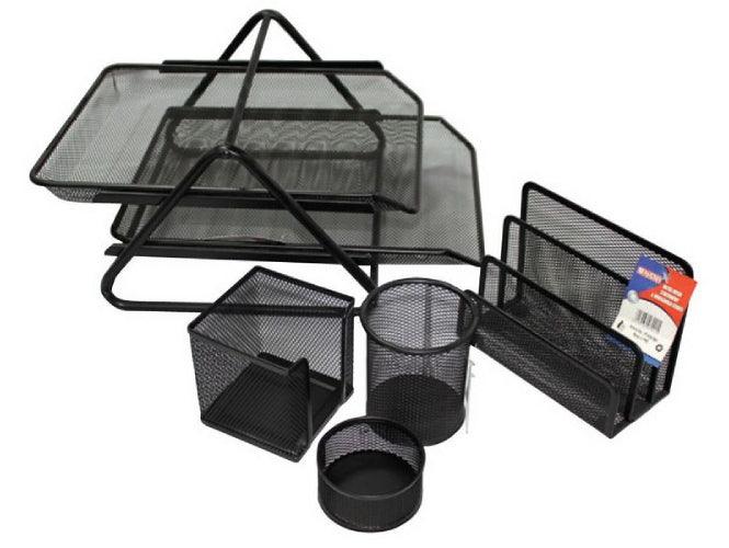 Partner Mesh Desk Set of 5 Pcs Black (3 Tier) PT-63344BK - Altimus
