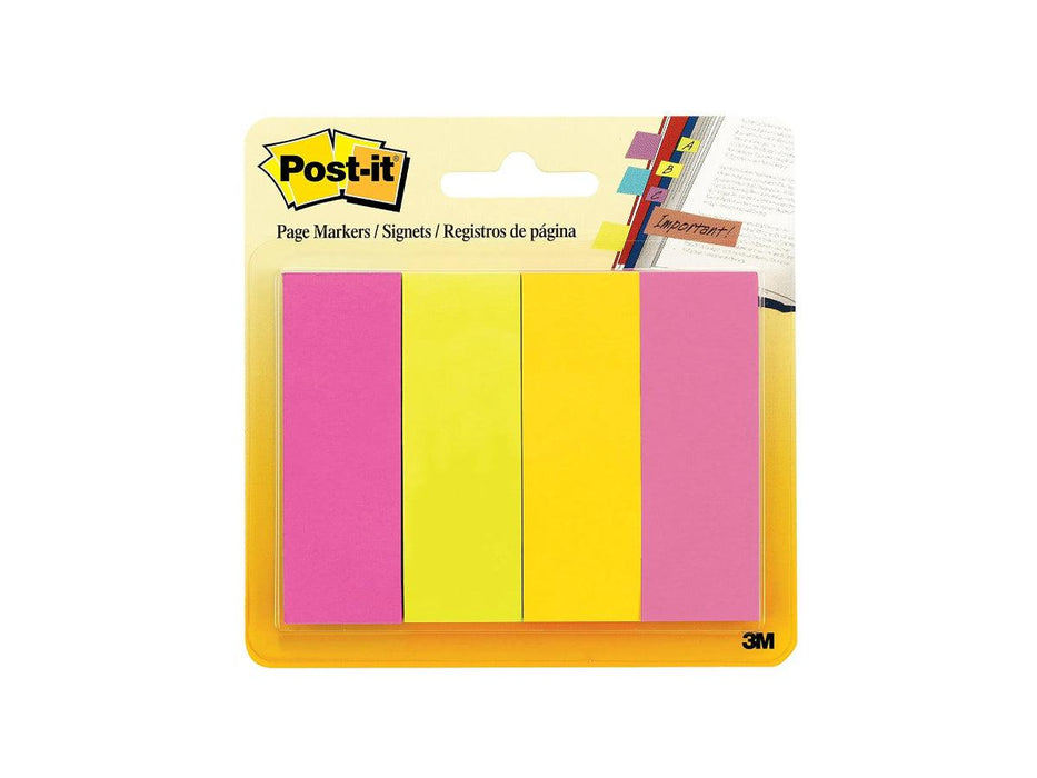 3M Post-It Page Markers Neon Colors 671-4AN, 4 Pads-Pack, 50 Sheets/Pad