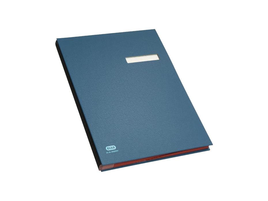 Elba 41403 Signature Book, 20 Compartments, PVC Cover, Blue - Altimus