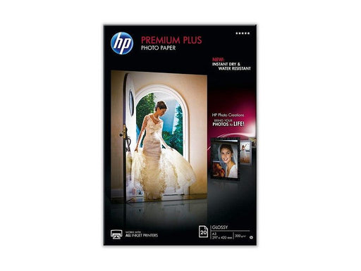 HP Premium Plus Glossy Photo Paper, A3 Size, 297 x 420 mm, 20 sheets (CR675A) - Altimus