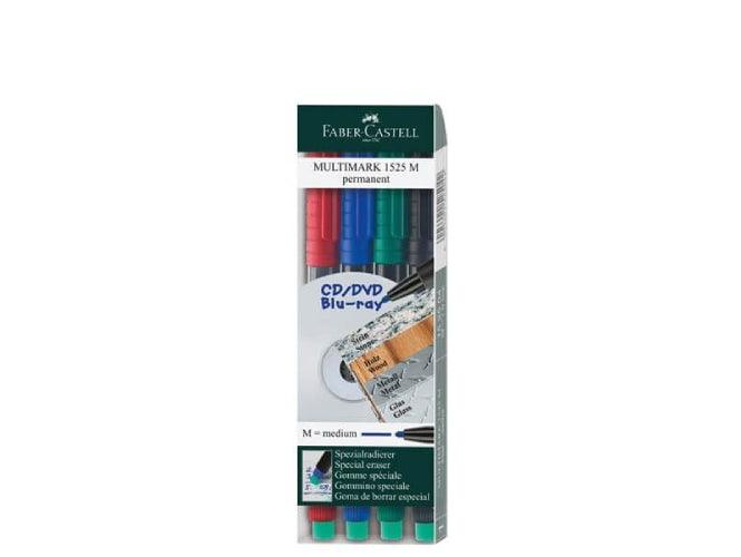 Faber Castell Multimark 1525 M CD Marker (1.0mm) Pkt/4 Assorted - Altimus