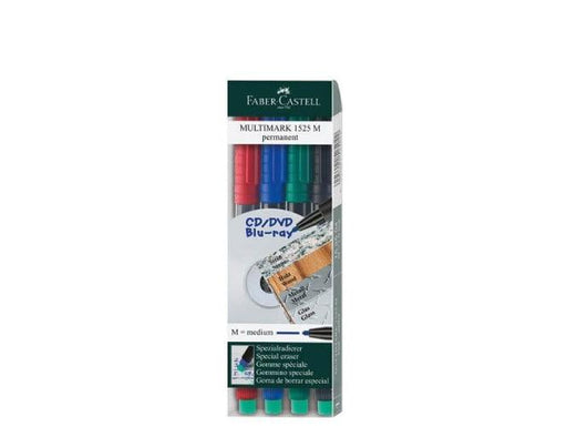 Faber Castell Multimark 1525 M CD Marker (1.0mm) Pkt/4 Assorted - Altimus