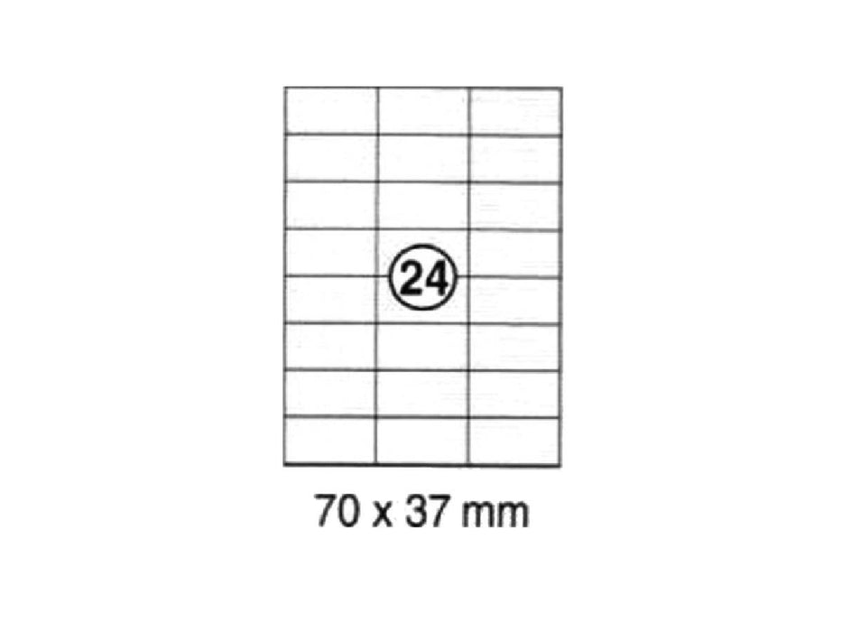 xel-lent 24 labels-sheet, straight corners, 70 x 37 mm, 100sheets-pack