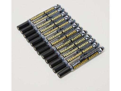Pentel NLF50 Maxiflo Bullet Tip Permanent Marker (Pack of 12) - Black - Altimus