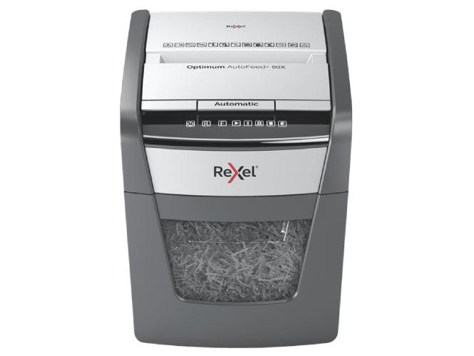 Rexel Optimum AutoFeed+ 50X Automatic Cross Cut Paper Shredder - Altimus