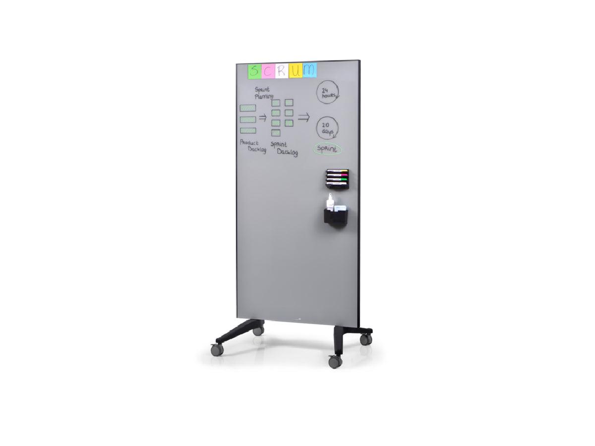 Legamaster Mobile GlassBoard Grey 90 x 175cm Part No. 7-105400 - Altimus