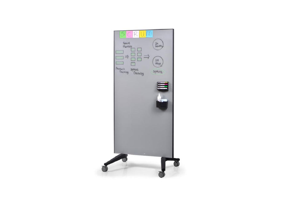 Legamaster Mobile GlassBoard Grey 90 x 175cm Part No. 7-105400 - Altimus