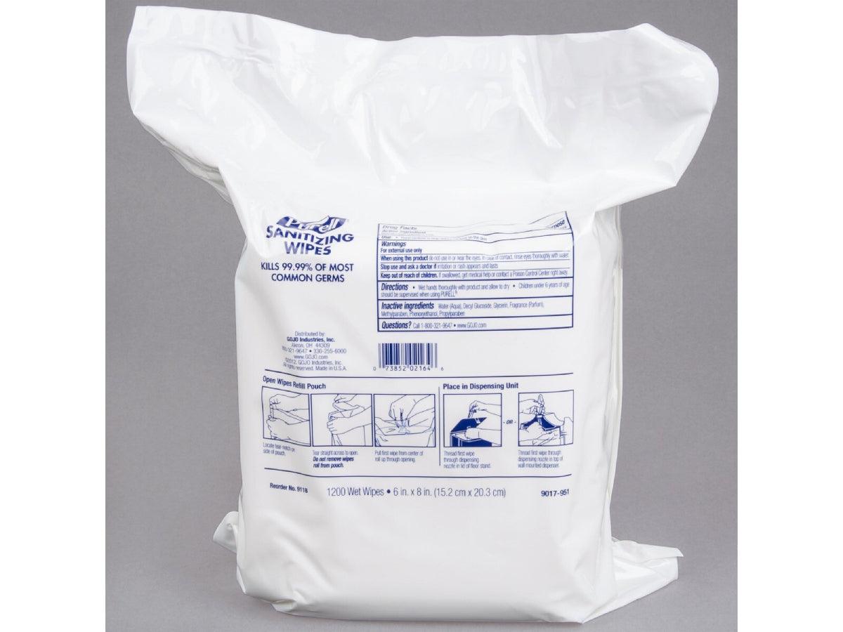 Purell Hand Sanitizing Wipes, Refill Pouch, 1,200 Count (9118-02) - Altimus