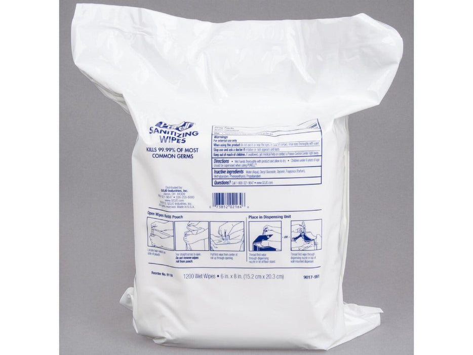 Purell Hand Sanitizing Wipes, Refill Pouch, 1,200 Count (9118-02) - Altimus