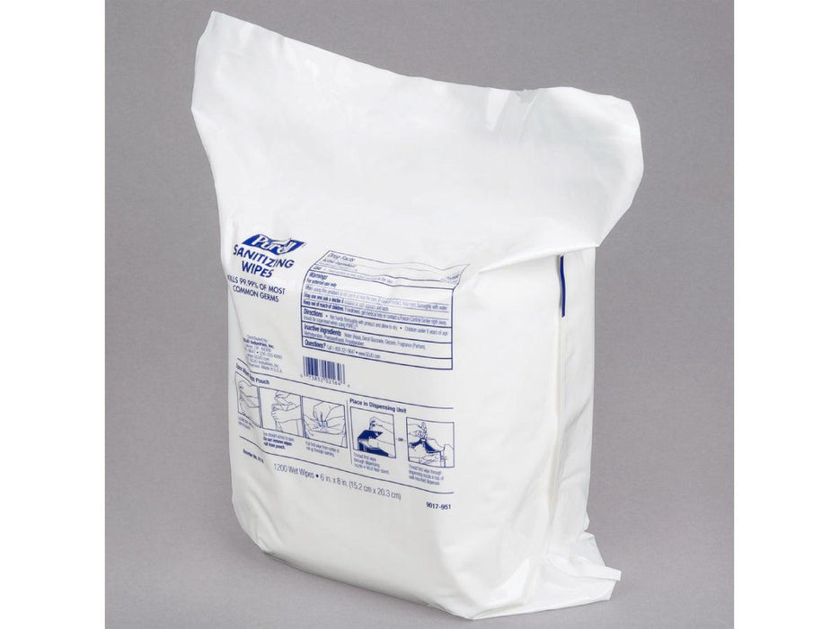 Purell Hand Sanitizing Wipes, Refill Pouch, 1,200 Count (9118-02) - Altimus