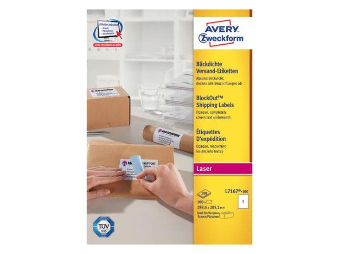 Avery BlockOut Shipping Labels, 199.6 x 289.1mm (L7167-100) - Altimus