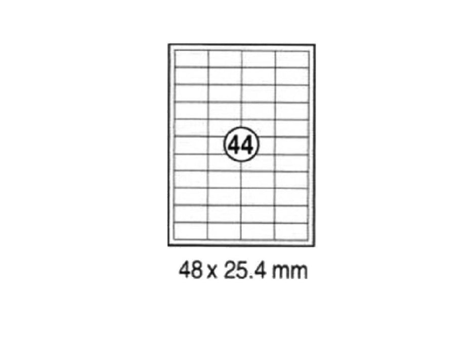xel-lent 44 labels-sheet, straight corners, 48 x 25.4 mm, 100sheets-pack