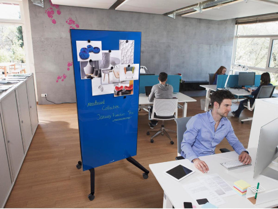 Legamaster Mobile GlassBoard Blue 90 x 175cm Part No. 7-105300 - Altimus