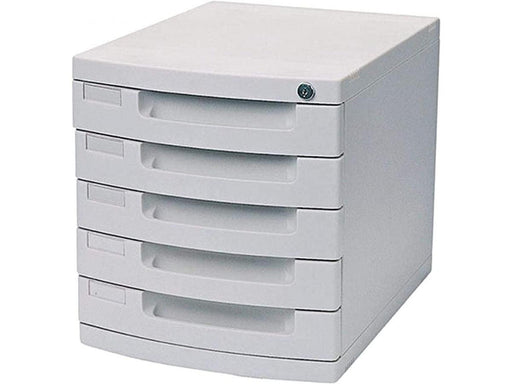 DELI 5 Drawer Cabinet with Lock in Front, White - Altimus