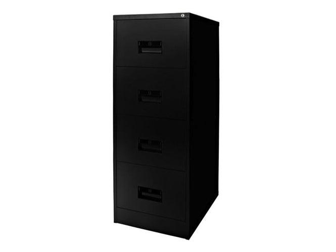 Hadid 4 Drawers Metal Filing Cabinet, Black - Altimus